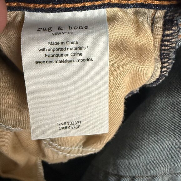 Rag & Bone Womens Dark Wash Straight Leg Jeans Size 28 - Picture 7 of 9